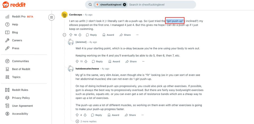 Screenshot: How to Identify Niche Keywords on Reddit