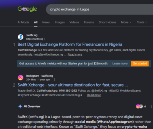 Swift X local keyword search on Google