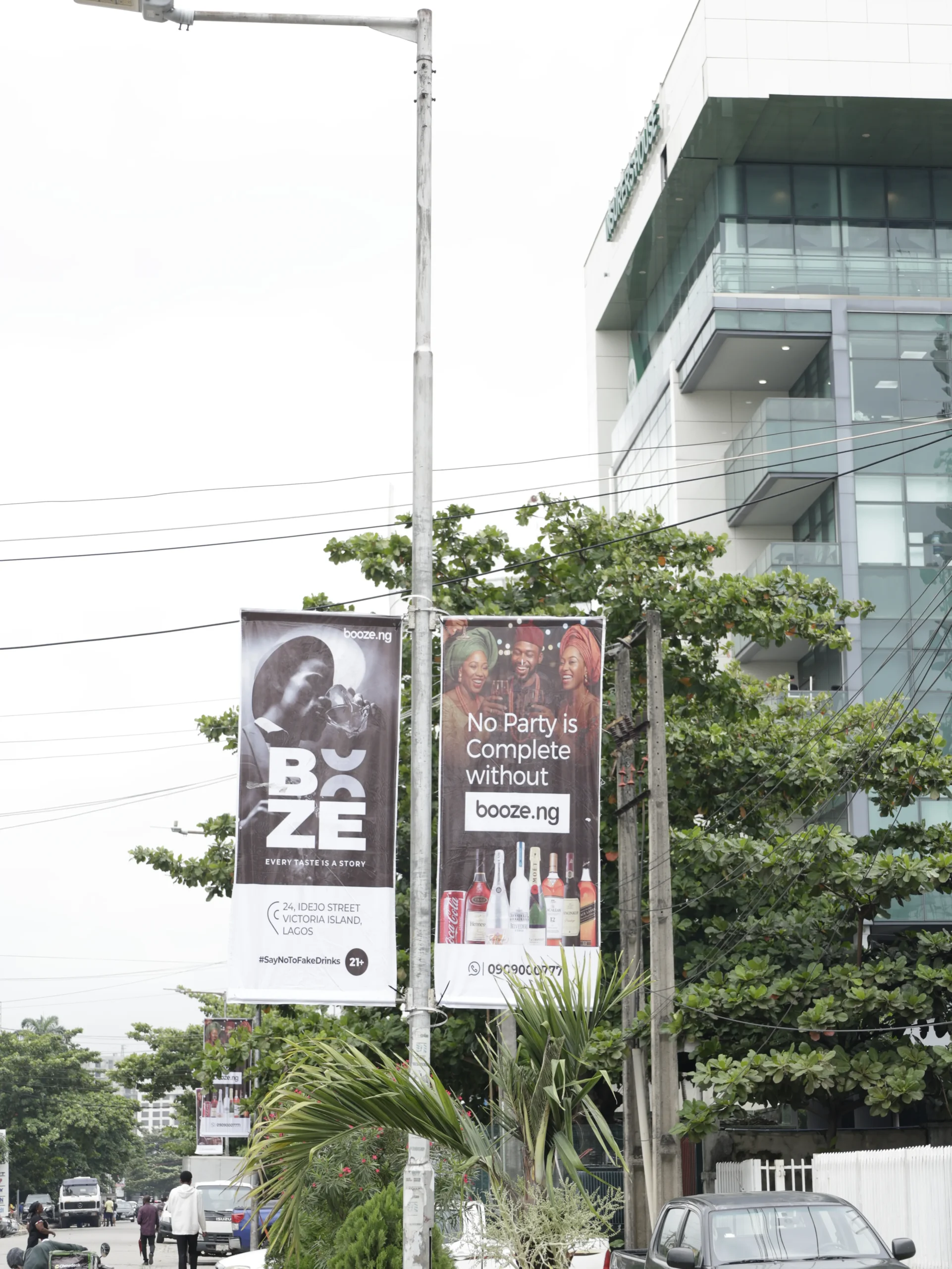 Oxgital's OOH media planning for Booze.ng targeting commuters in Victoria Island