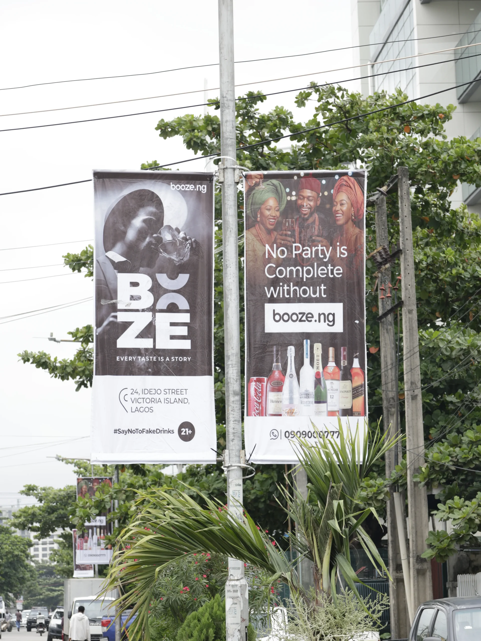 Booze.ng outdoor advertising billboard placement planned by Oxgital in Lagos