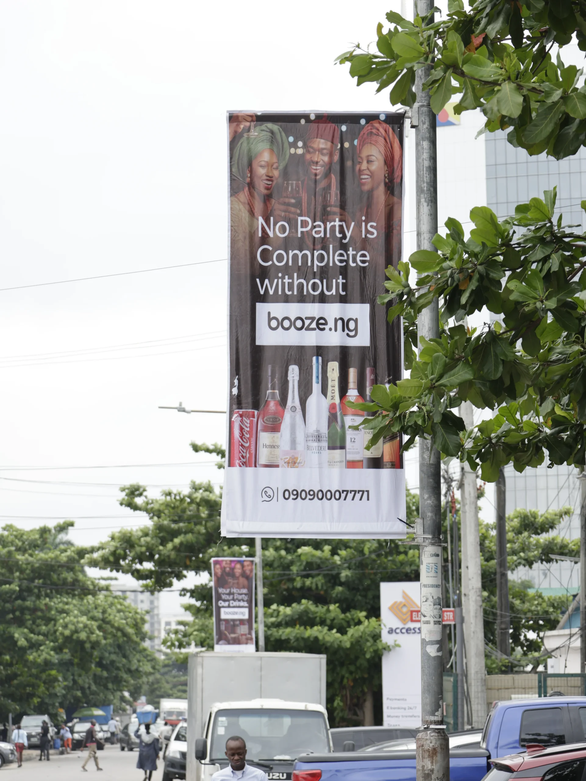 Oxgital's billboard advertising campaign for Booze.ng in Victoria Island, Lagos
