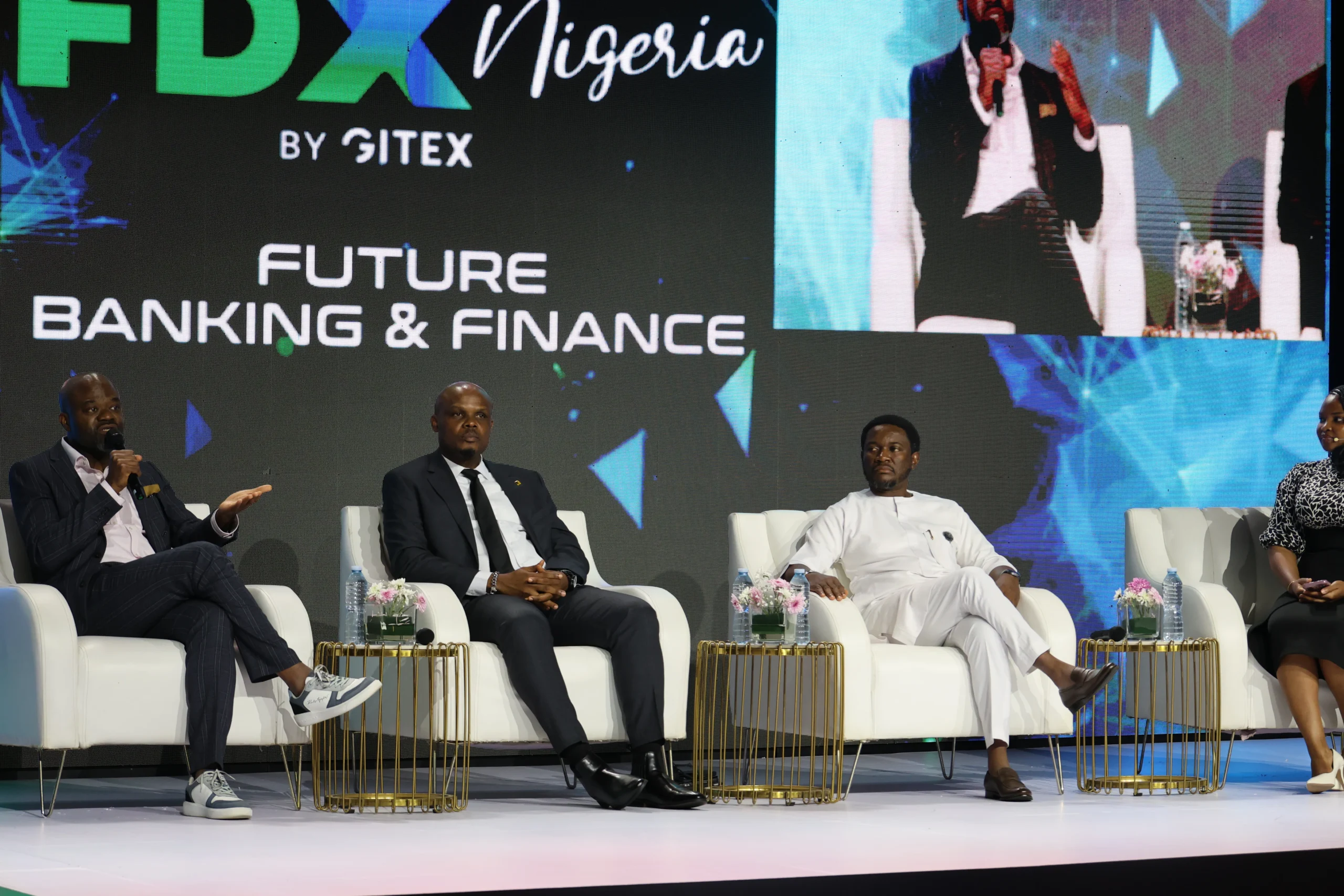 CEO of Platview Technologies delivering a speech at GITEX Nigeria 2026 during the Fraudspect campaign.
