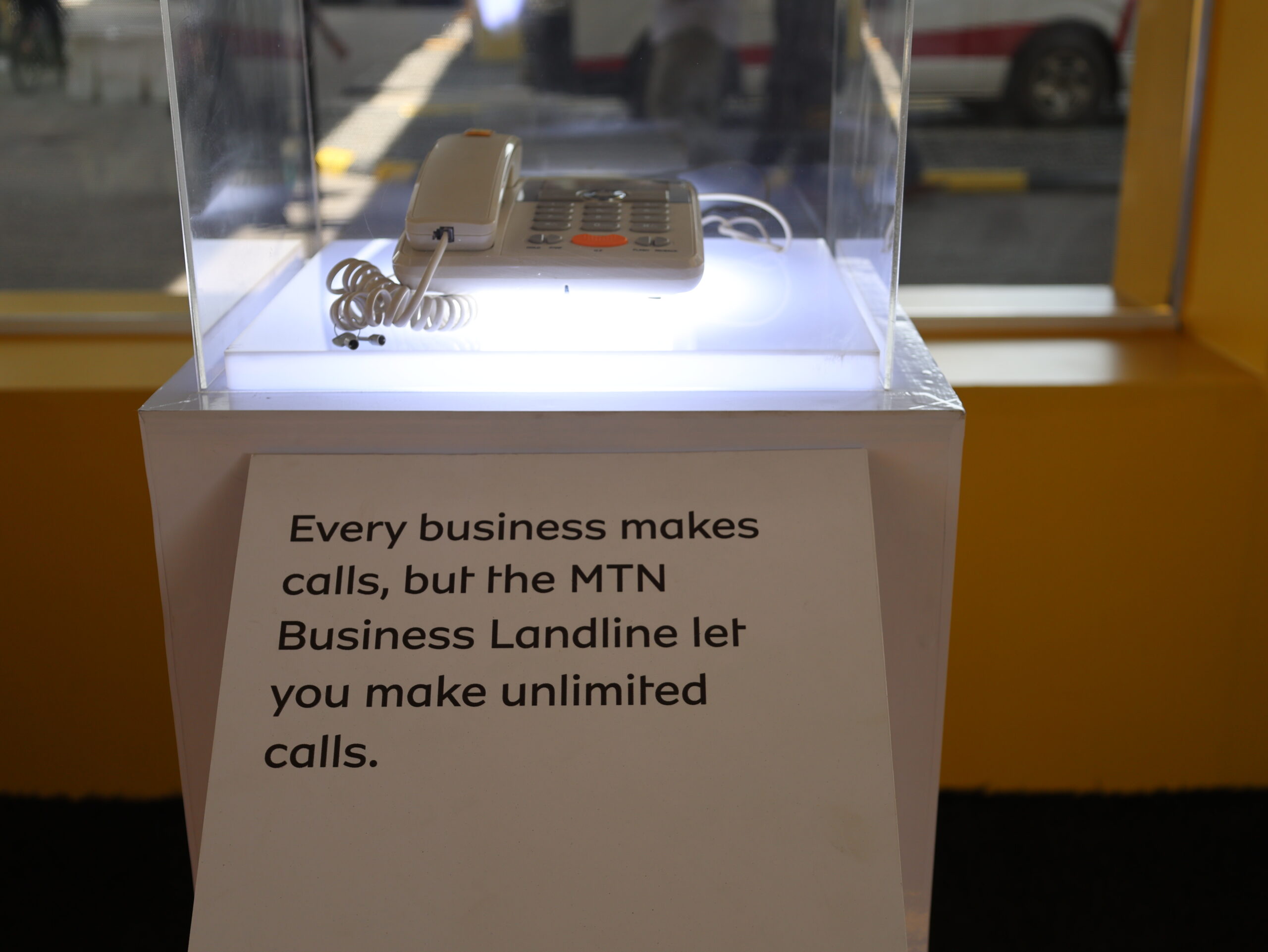 Vintage MTN landline phone featured in Oxgital's media production for MTN's 25th anniversary celebration.